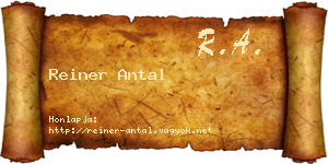 Reiner Antal névjegykártya